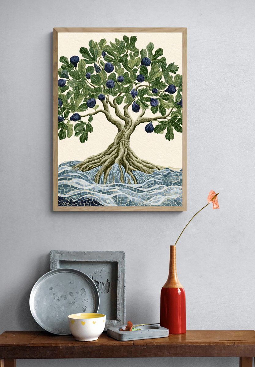 Fig Tree Mosaic Print. — room view 3