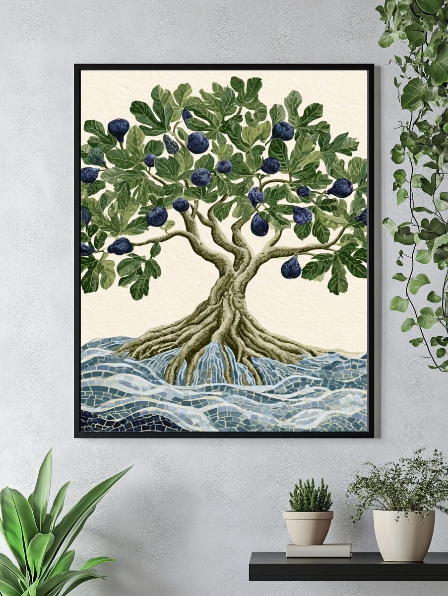 Fig Tree Mosaic Print. — room view 4