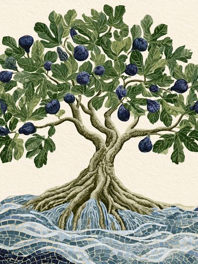 Fig Tree Mosaic Print. poster