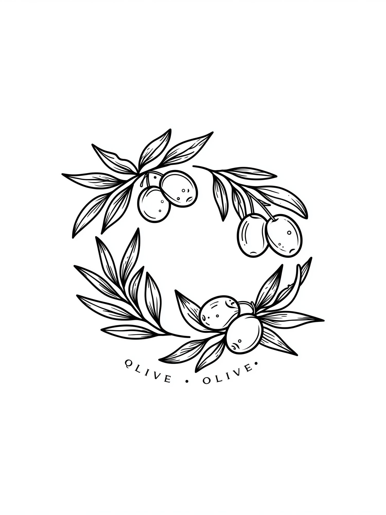 Olive Branch Line Art Print. poster detail