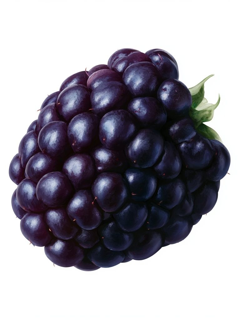 Blackberry Still Life Illustration Poster. poster detail