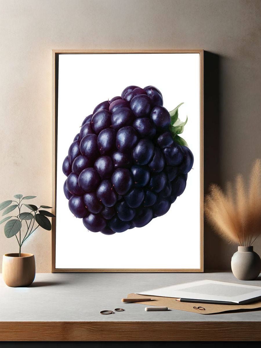 Blackberry Still Life Illustration Poster. — room view 2