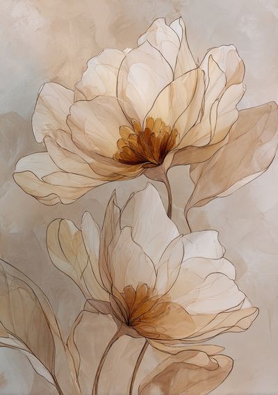 Soft Magnolia Blooms Botanical Print. poster print