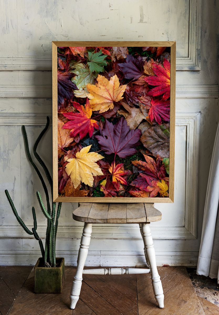 Autumn Maple Leaves Botanical Print. — room view 1