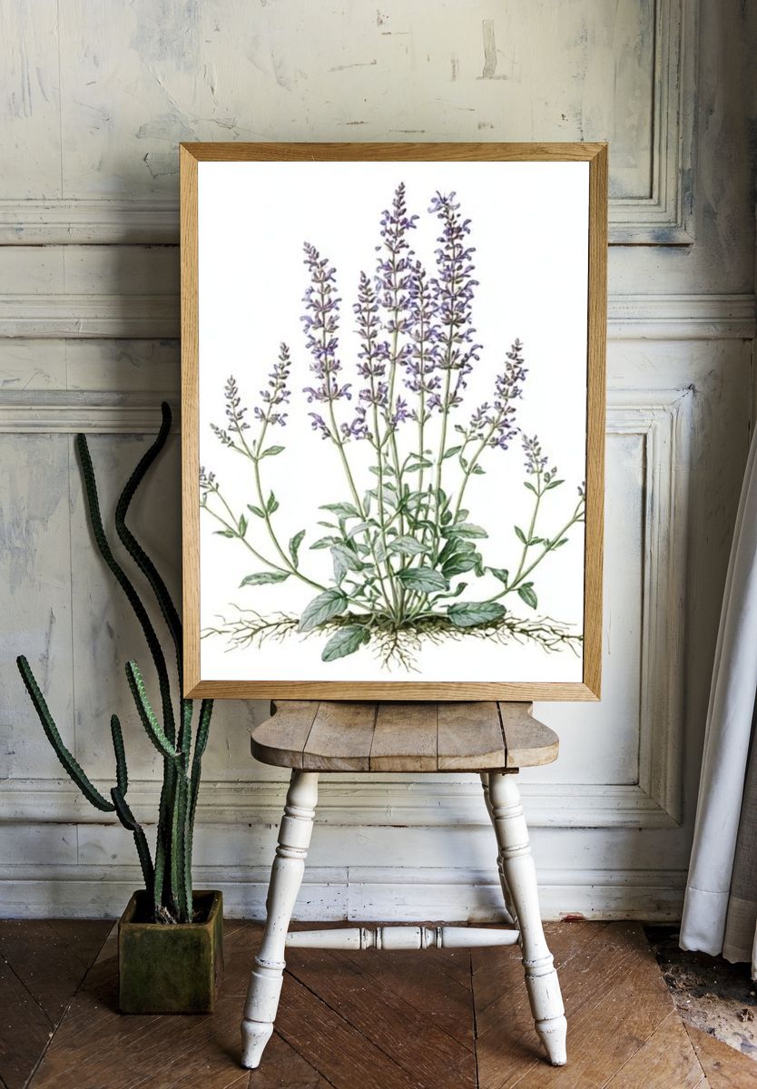 Lavender Botanical Print. — room view 1