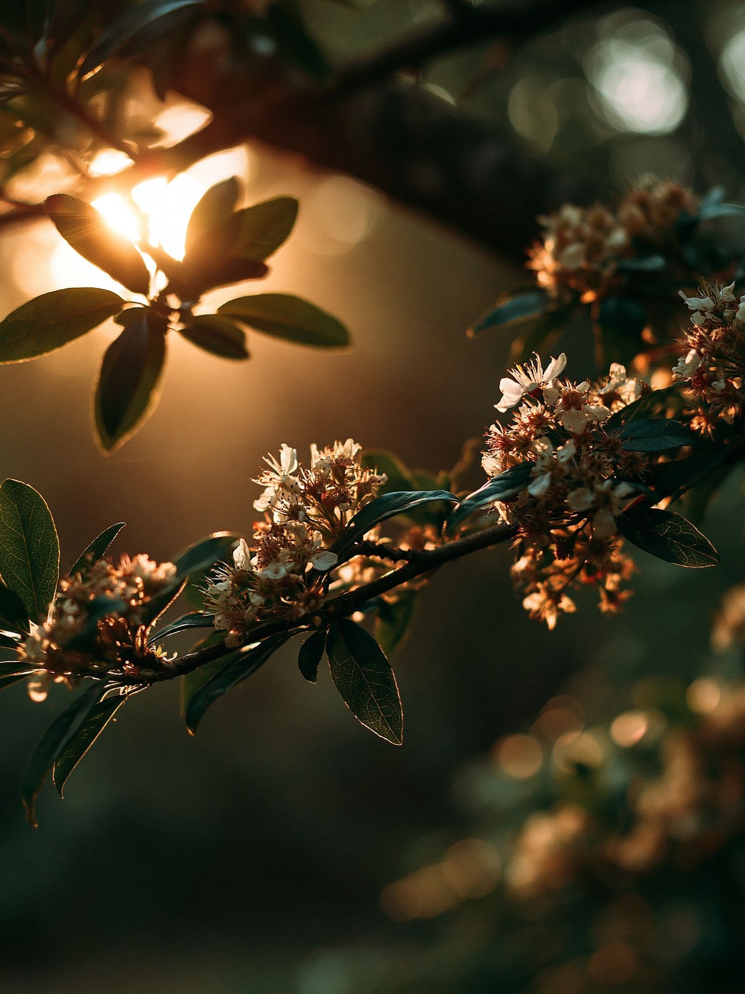 Golden Blossom Branch Photography Poster. poster detail