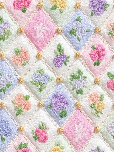 Pastel Floral Quilt Pattern Print. poster print