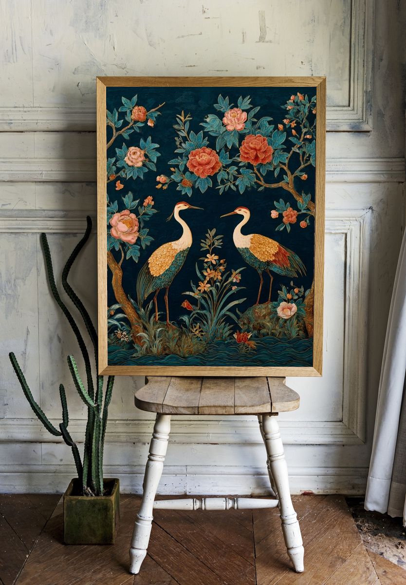 Crane Garden Botanical Print room preview