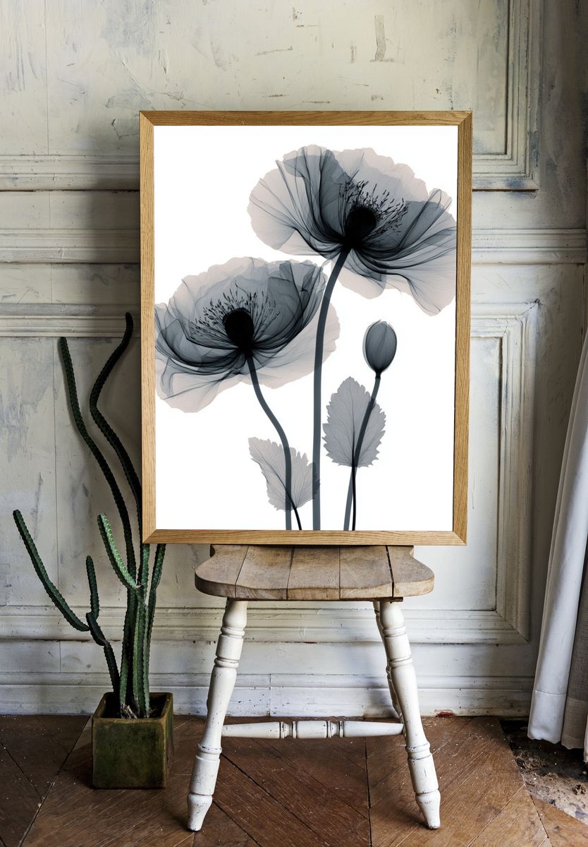 Translucent Poppy Bloom Print. — room view 1
