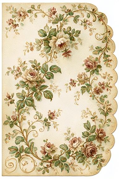 Vintage Floral Border Poster. poster — botanical art