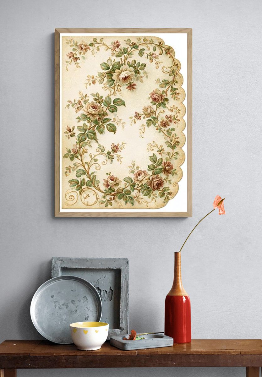 Vintage Floral Border Poster. — room view 3