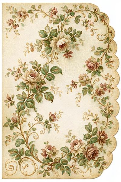Vintage Floral Border Poster. poster