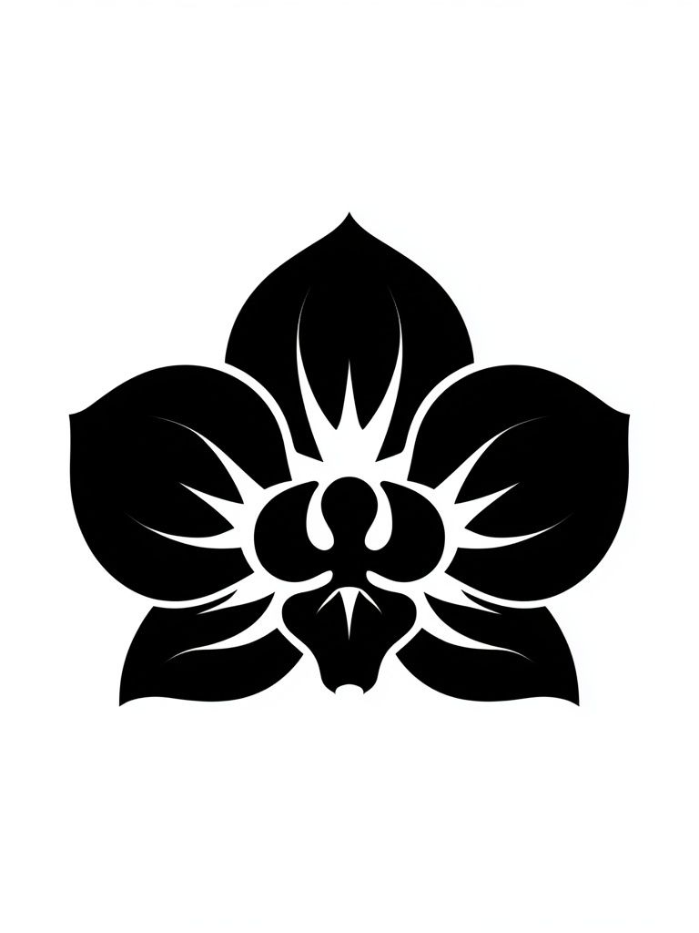 Black Orchid Minimalist Print. poster — botanical art