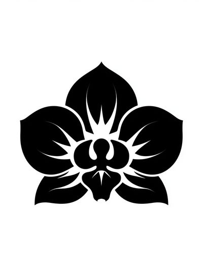 Black Orchid Minimalist Print. poster