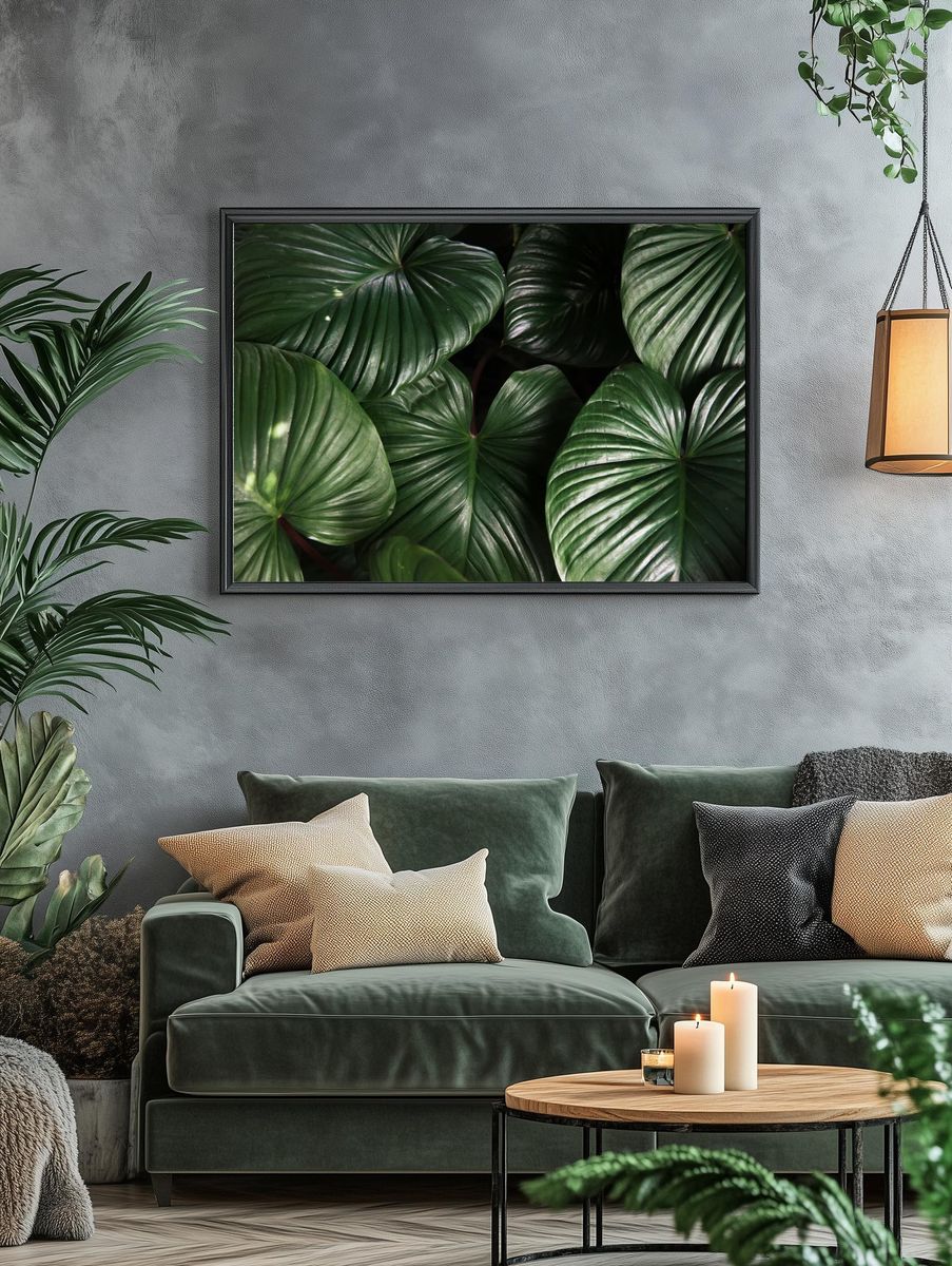 Green leaves textured background. — room view 4