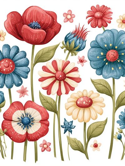Retro Floral Bouquet Poster.