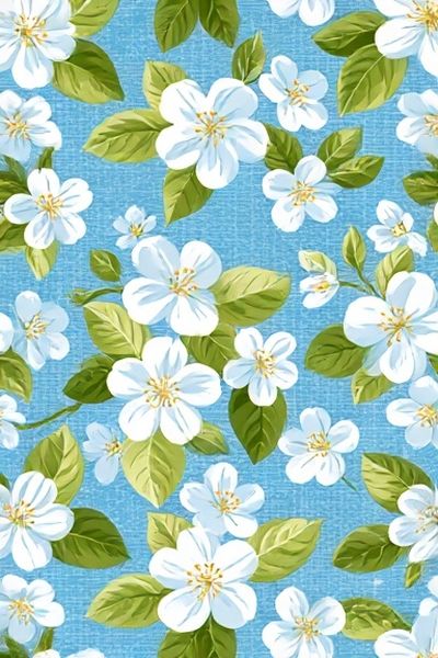 Blue Floral Pattern Poster. poster
