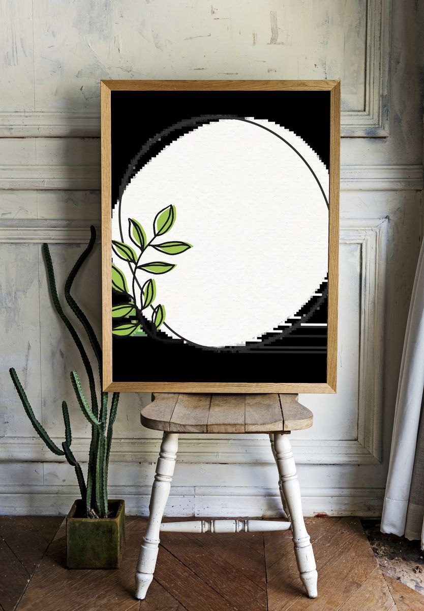 Vibrant Floral Garden Illustration Poster. — room view 1