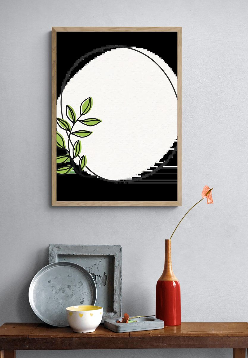 Vibrant Floral Garden Illustration Poster. — room view 3