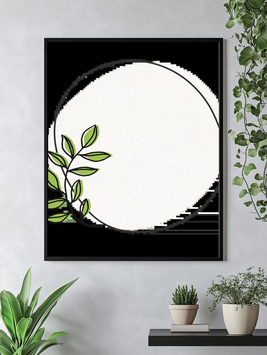 Vibrant Floral Garden Illustration Poster. — room view 4