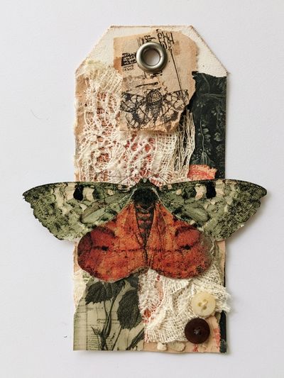 Vintage Moth Collage Poster. poster