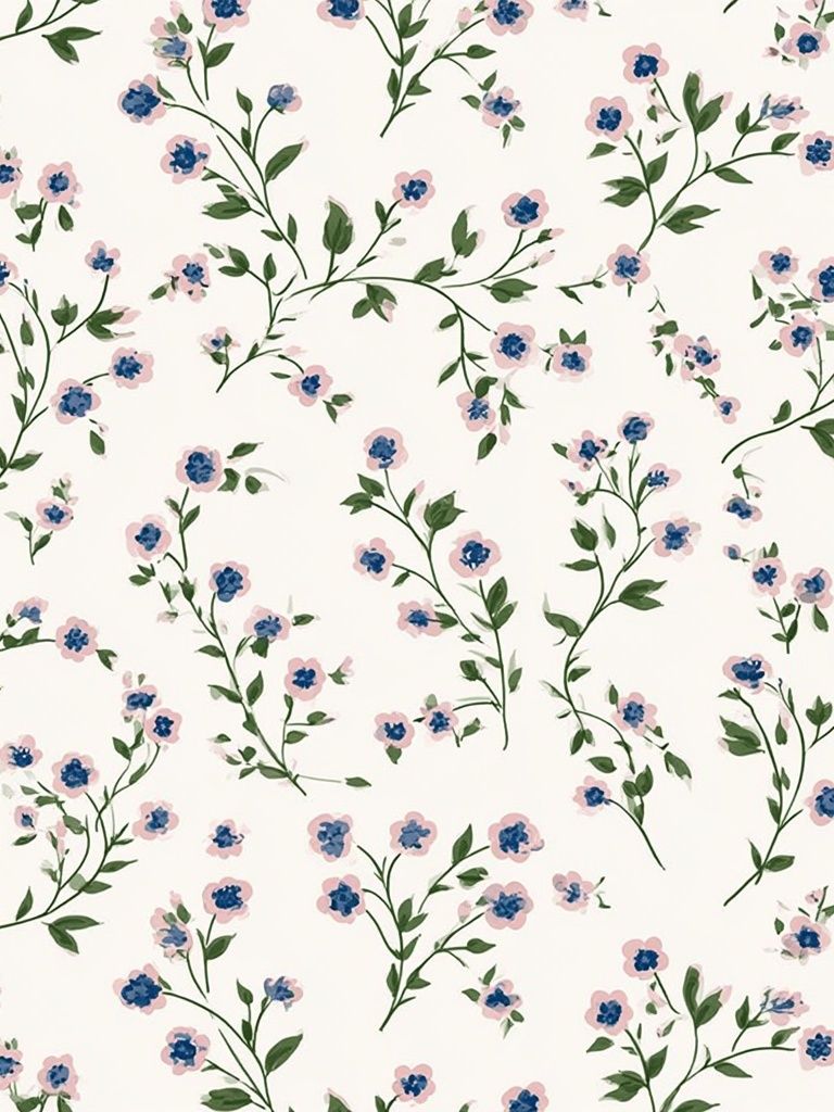 Delicate Floral Pattern Botanical Print. poster detail