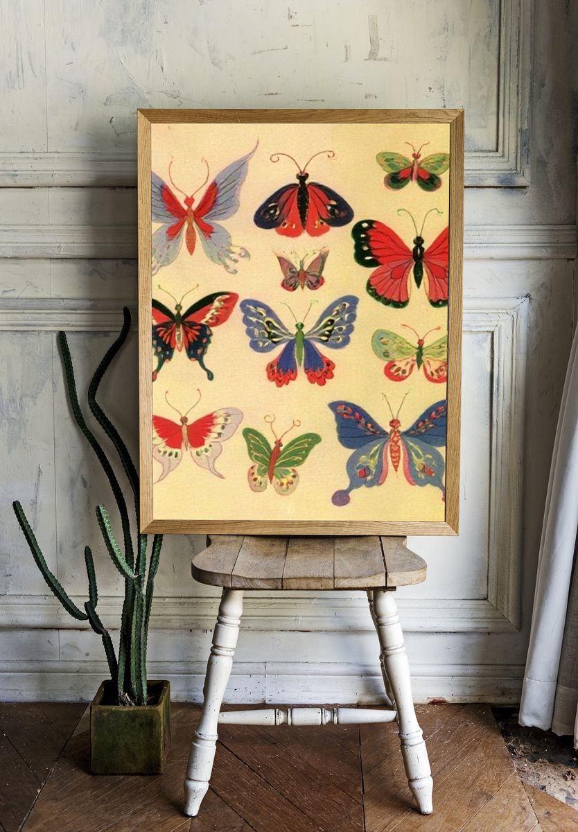 Butterfly Study Illustration Poster. — room view 1