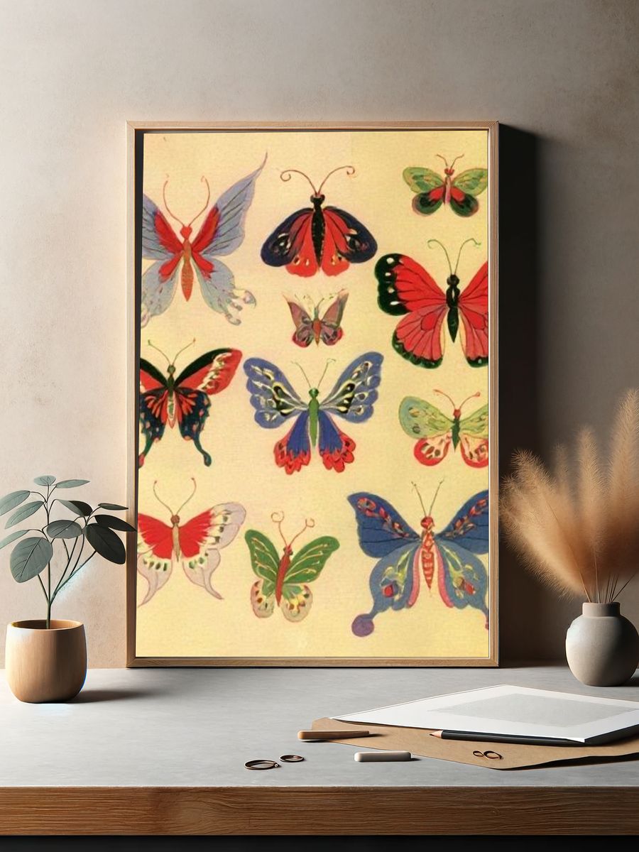 Butterfly Study Illustration Poster. — room view 2