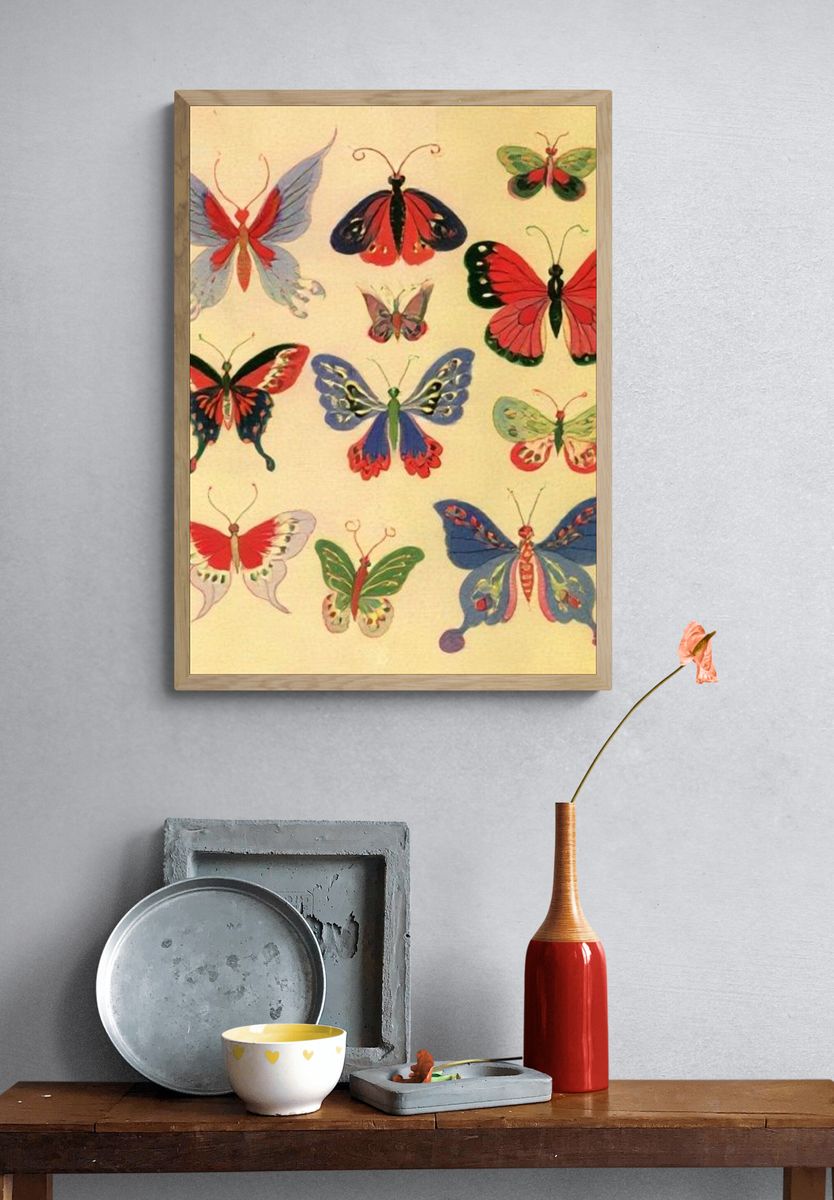 Butterfly Study Illustration Poster. — room view 3