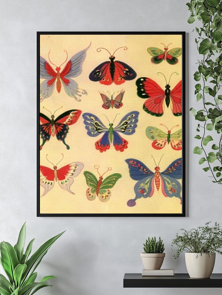 Butterfly Study Illustration Poster. — room view 4