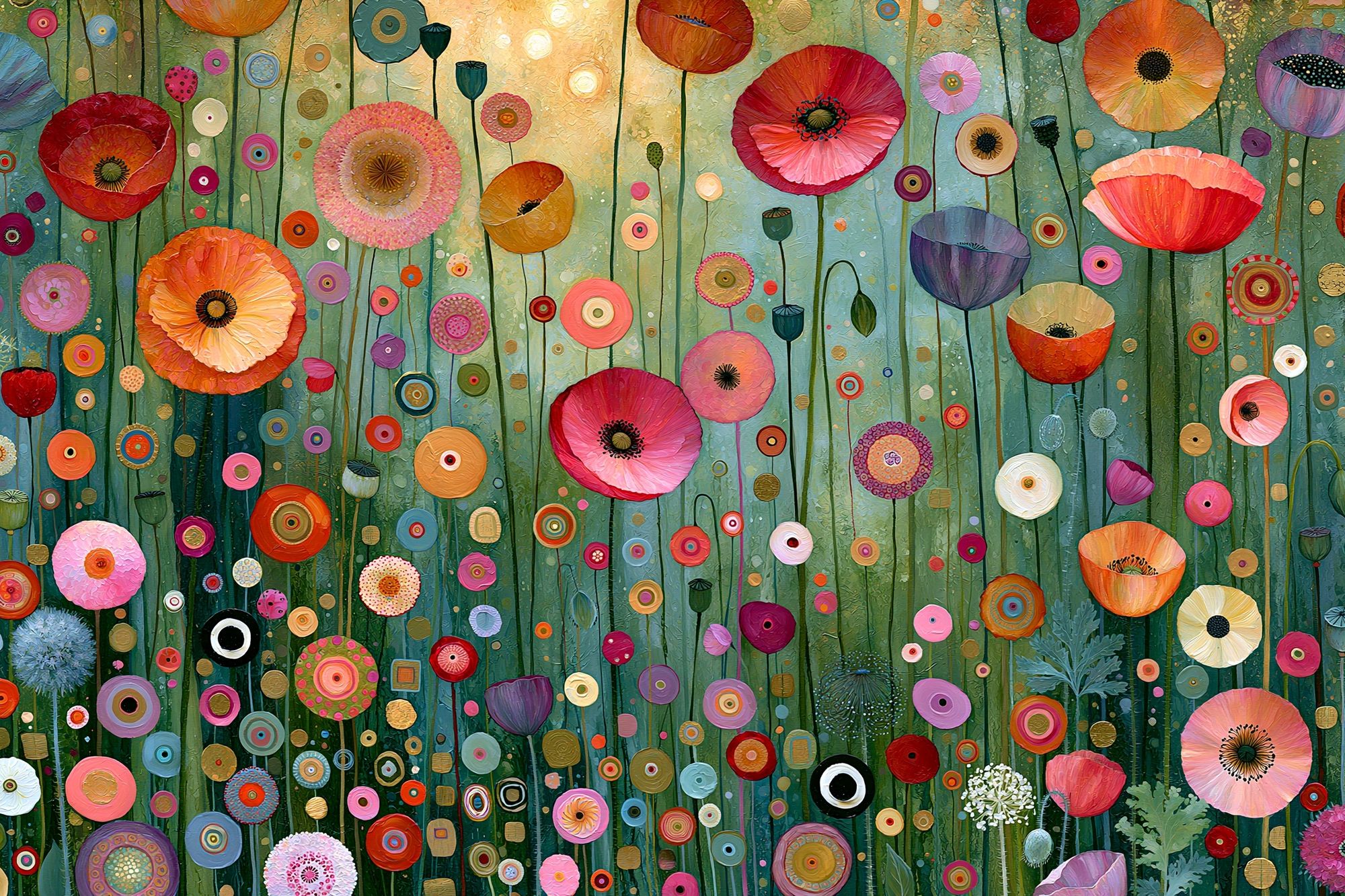 Whimsical Wildflower Garden Print. poster — botanical art