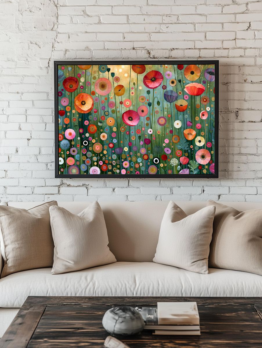 Whimsical Wildflower Garden Print. — room view 1