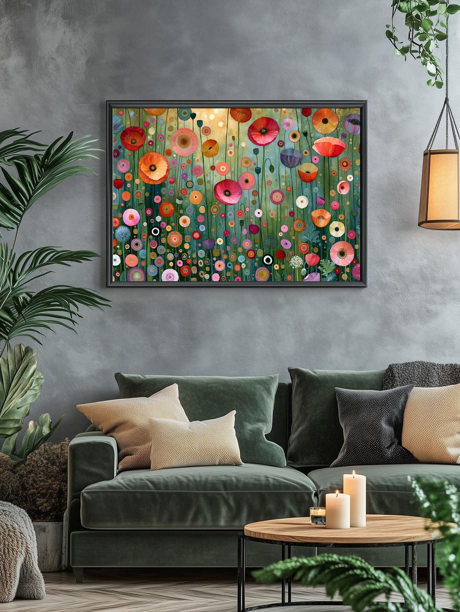 Whimsical Wildflower Garden Print. — room view 4