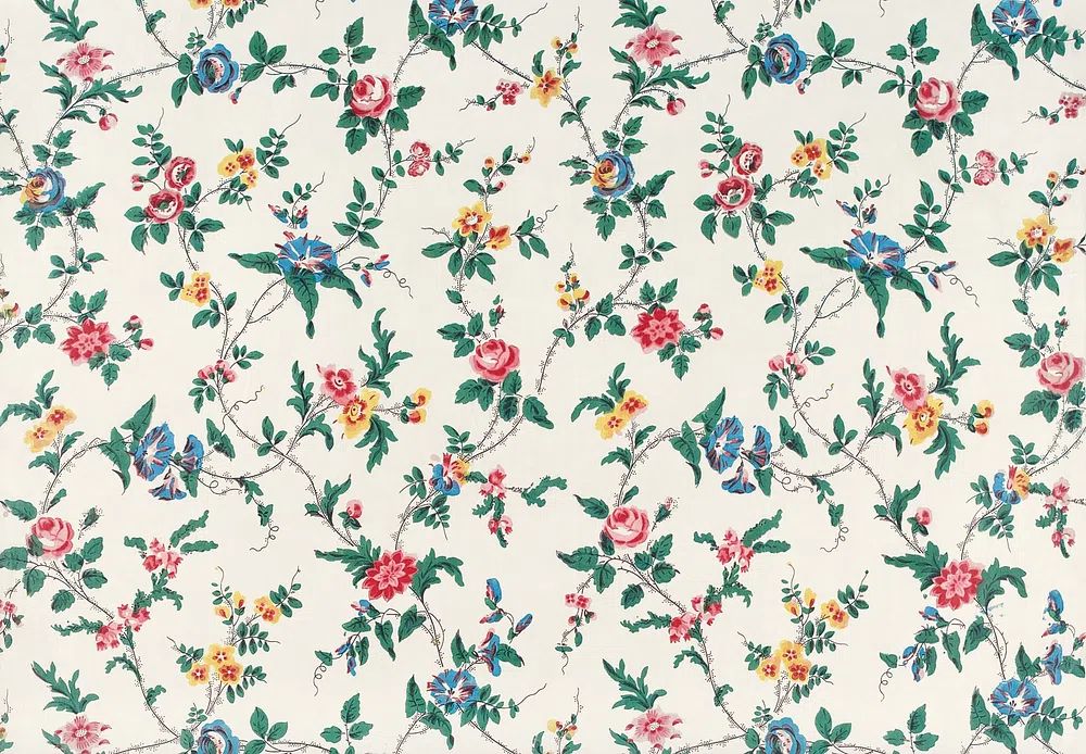 Flower textile white cotton (1800–1850). poster detail