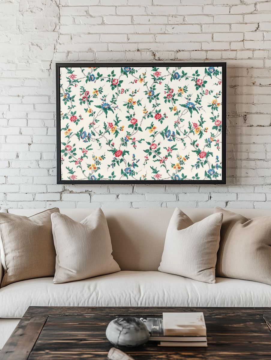 Flower textile white cotton (1800–1850) room preview