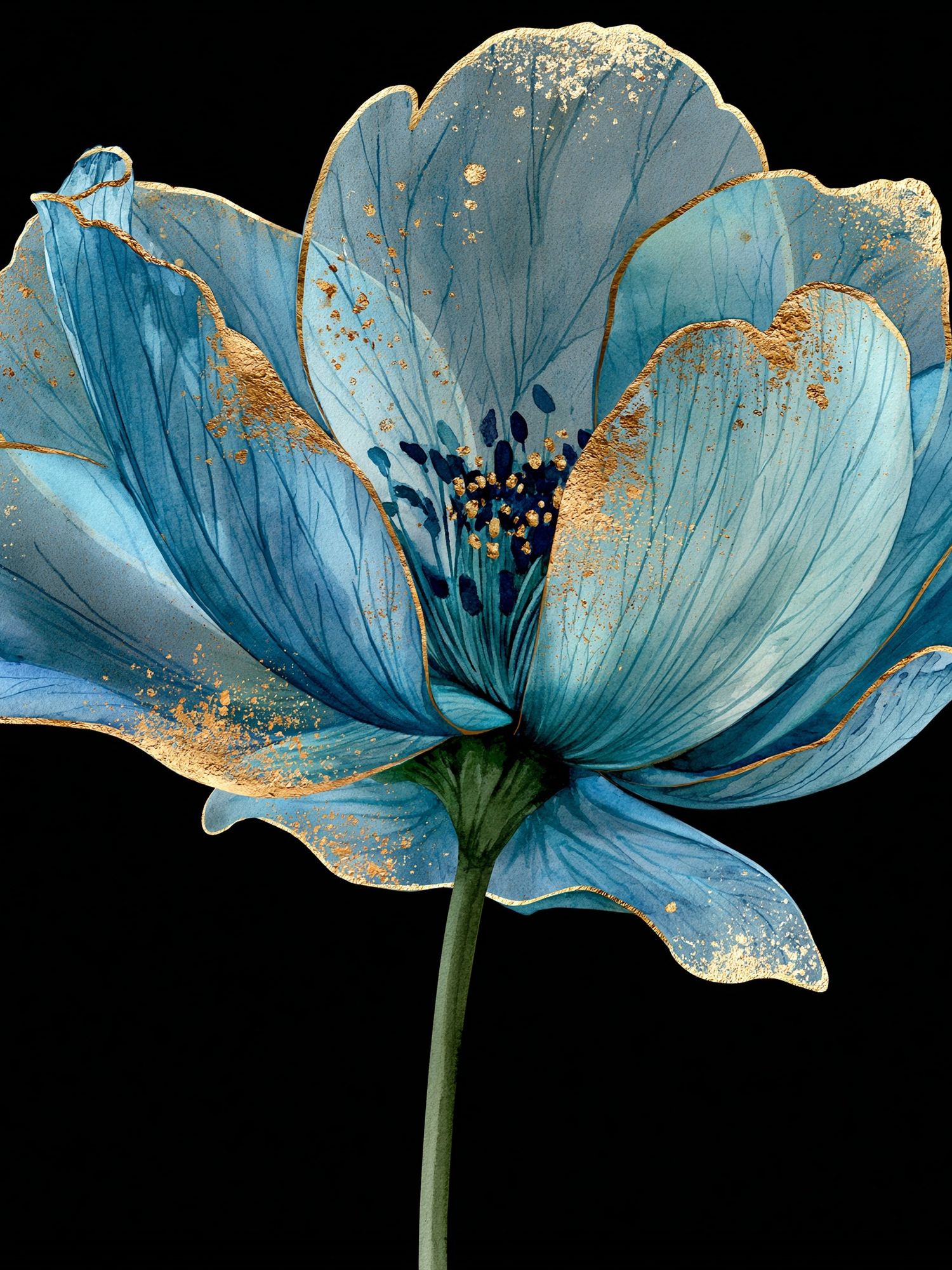 Blue Blossom Botanical Print. poster detail