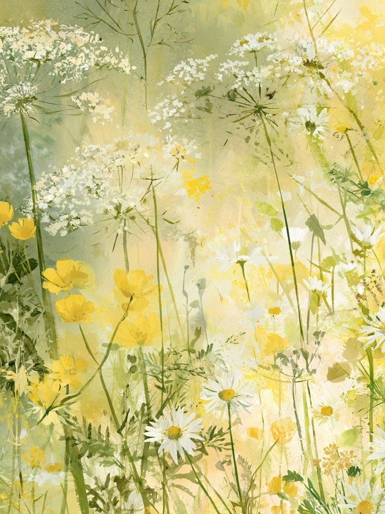 Wildflower Meadow Watercolor Print. poster detail