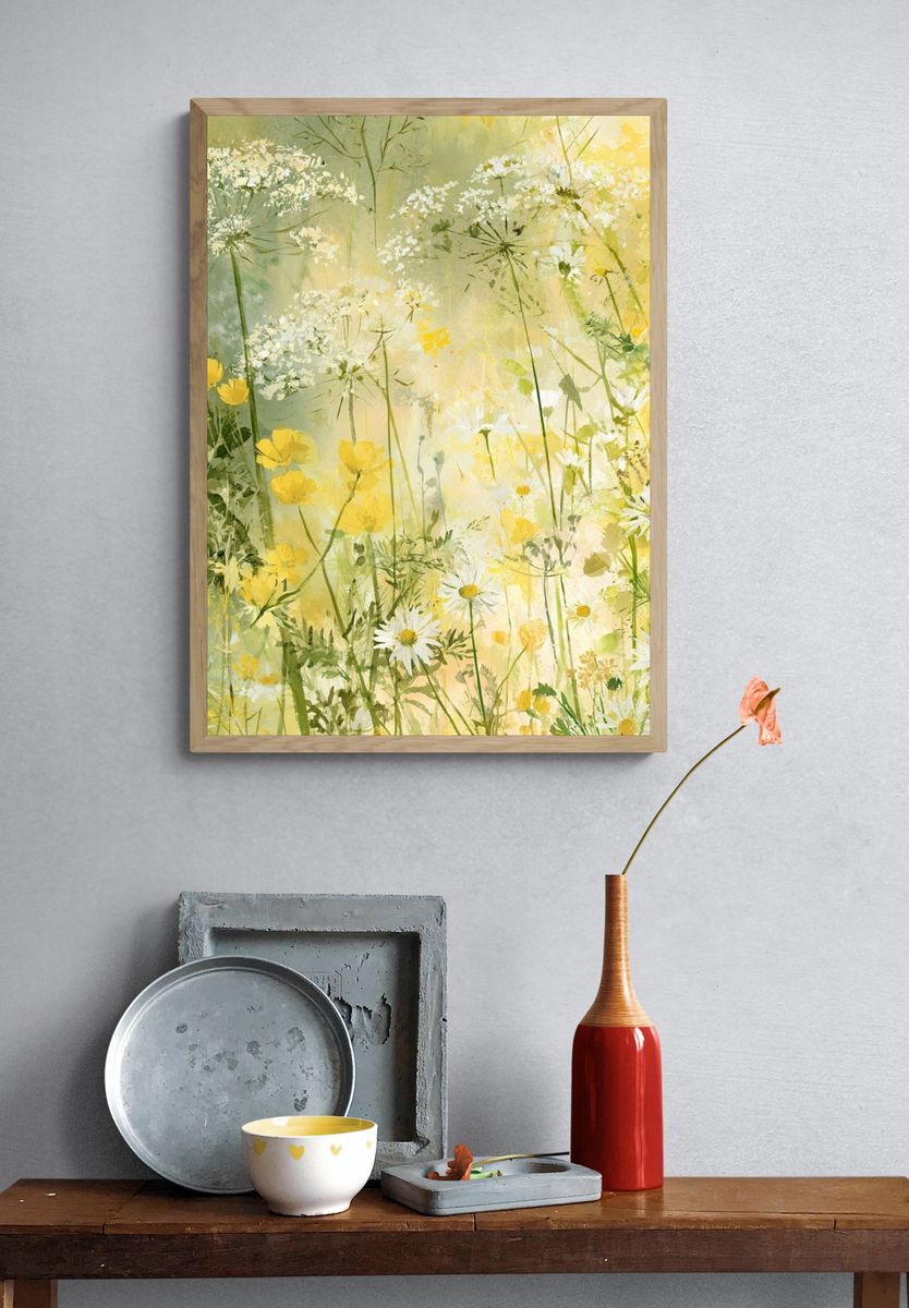 Wildflower Meadow Watercolor Print. — room view 3