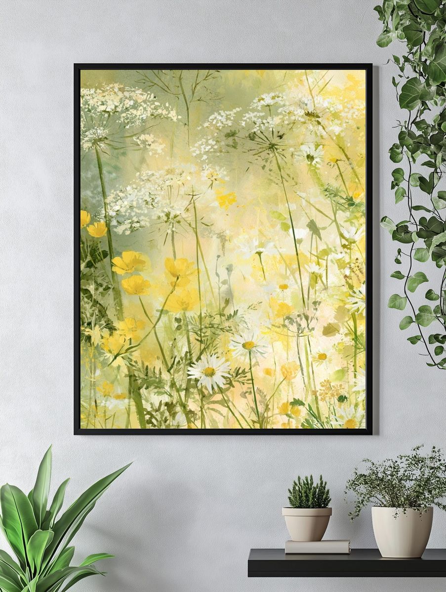 Wildflower Meadow Watercolor Print. — room view 4