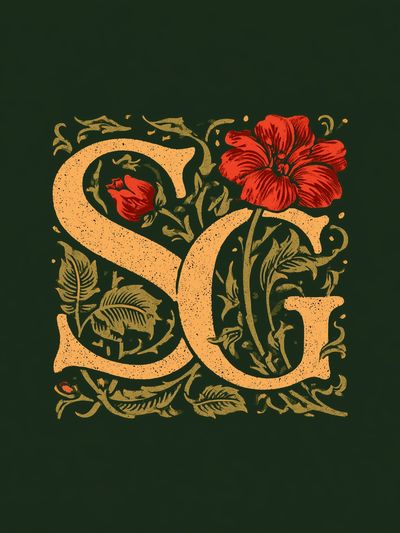 Floral Monogram C Poster.