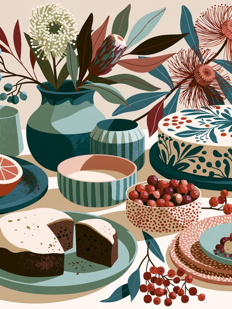 Botanical Table Still Life Poster. poster — botanical art