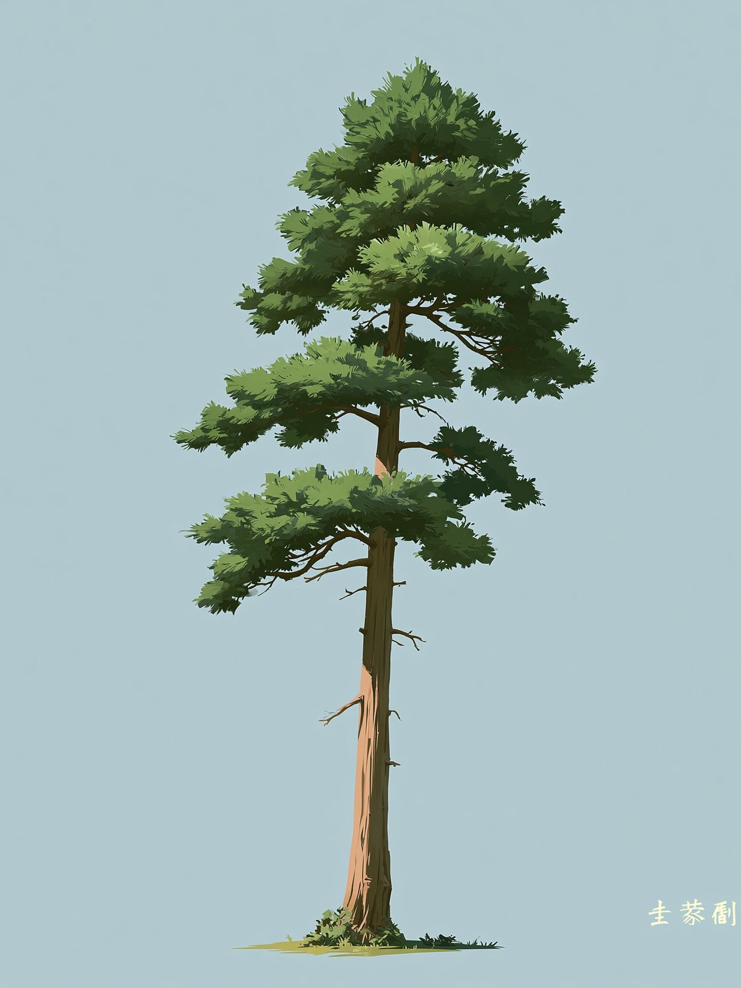 Pine Tree Minimalist Illustration Poster. poster detail