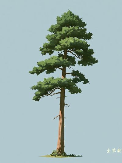 Pine Tree Minimalist Illustration Poster.