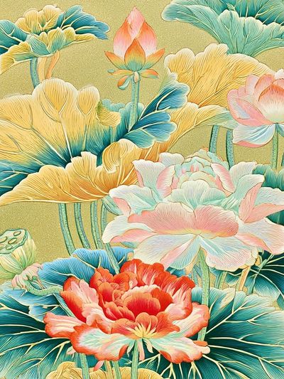 Lotus Bloom Botanical Print. poster print