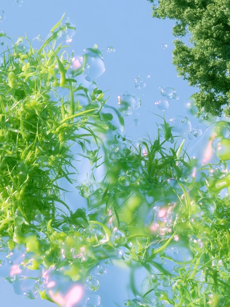 Floating Green Foliage Illustration Poster. poster — botanical art