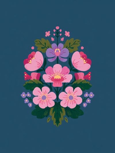 Floral Bouquet Illustration Poster.