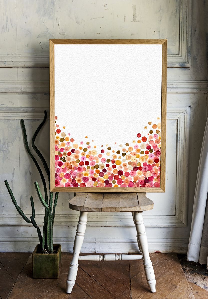 Watercolor Floral Confetti Poster. room preview