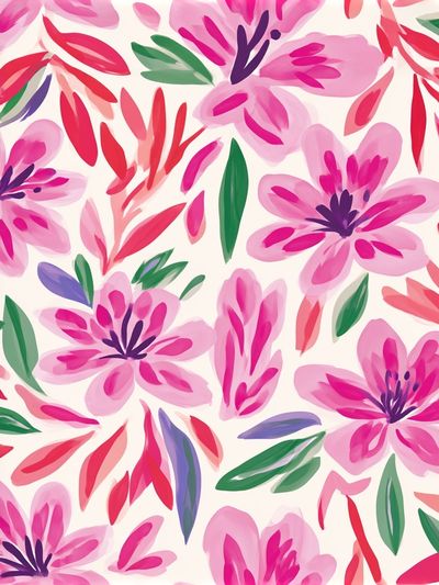 Pink Floral Pattern Print. poster
