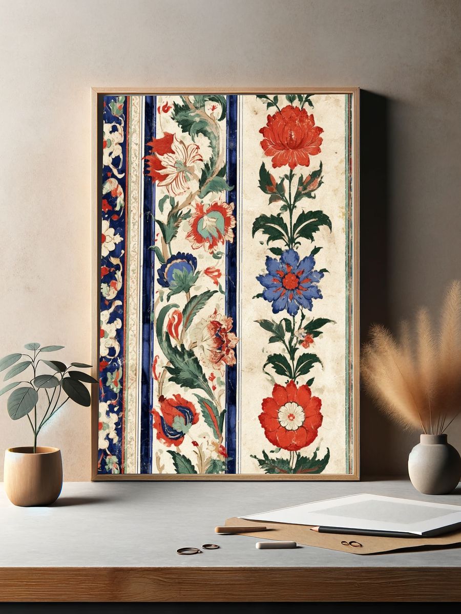 Floral Tapestry Vintage Print. — room view 2