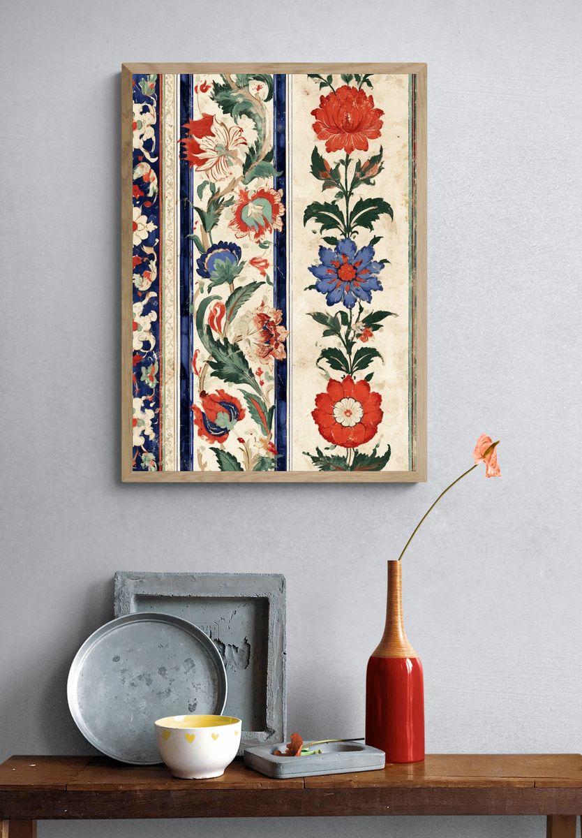 Floral Tapestry Vintage Print. — room view 3